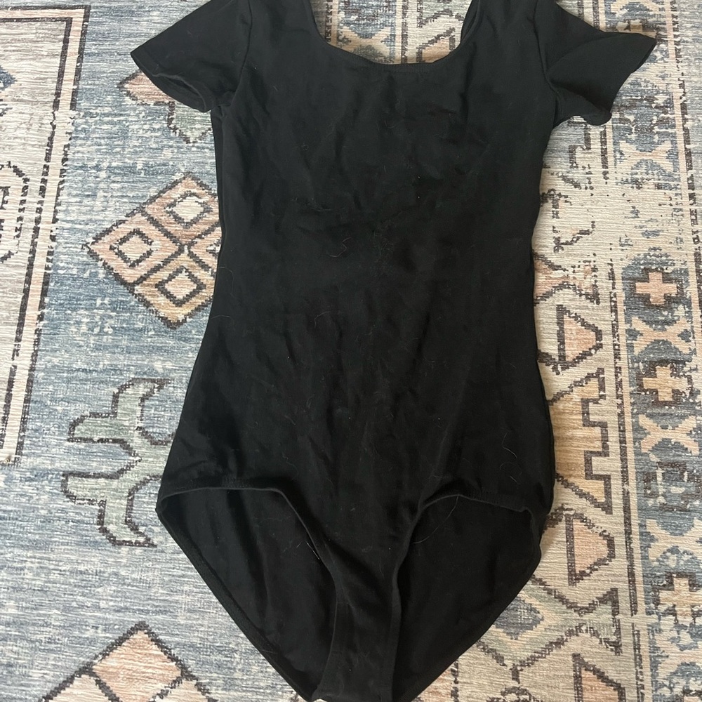 Black Short Sleeve Leotard